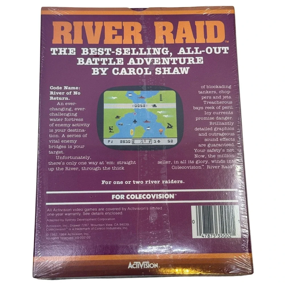 Activision River Raid ColecoVision Video Game Carol Shaw VS-002-02 New Sealed